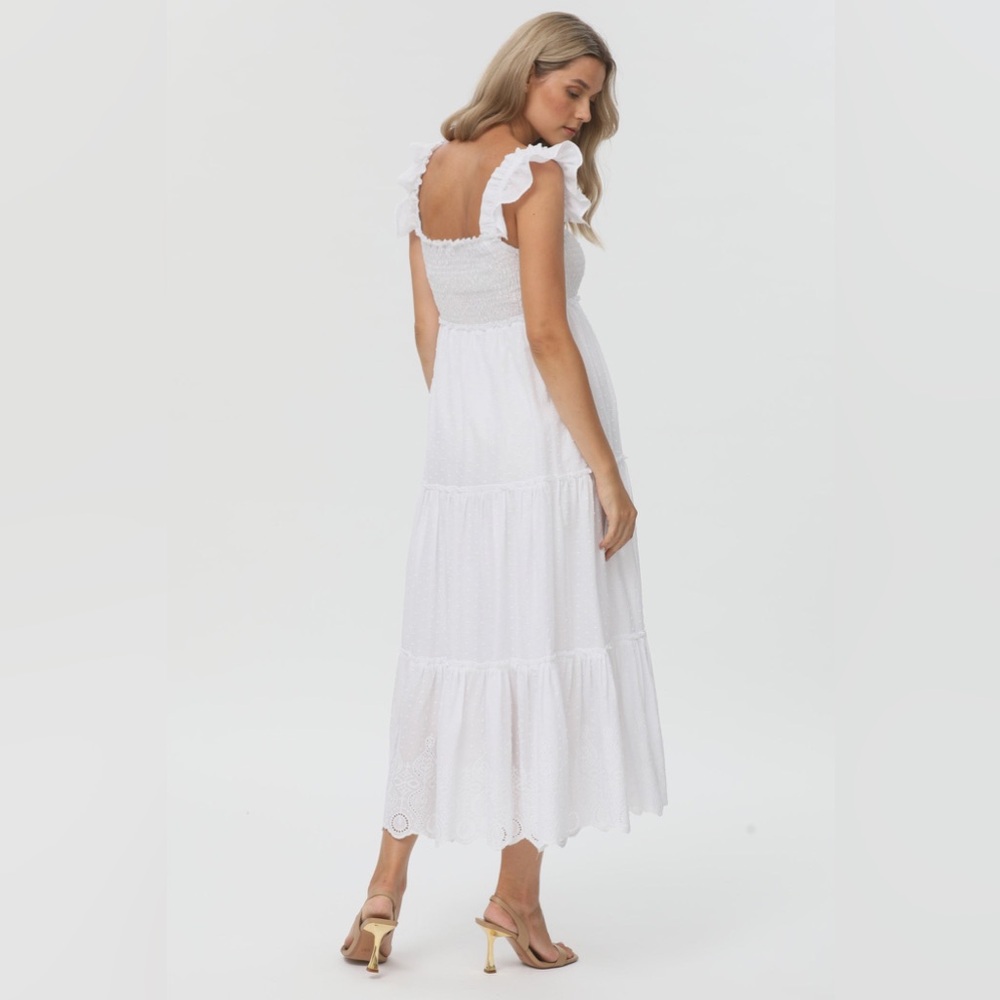 Pietro Brunelli Maternity CHLOÉ Long White Maternity Dress in Cotton Size L - Picture 11 of 14